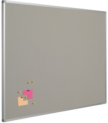 Prikbord Smit Visual Softline kurklinoleum 90x180cm grijs