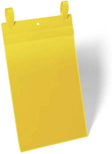 Insteekhoes Durable 1750 met bindriemen A4 staand geel p/50