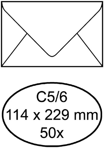 Envelop Quantore bank C5/6 114x229mm zelfklevend wit 50stuks